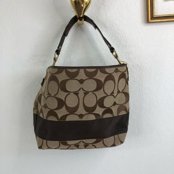 Coach North South Signature C Stripe Canvas Tote - Picture 3 of 9